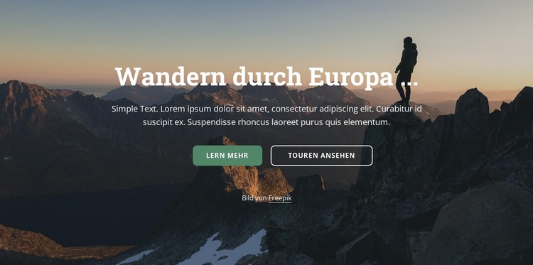 Wandern durch Europa Website-Vorlage