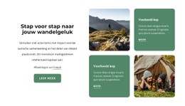 Pagina-HTML Voor Wandelen En Geluk