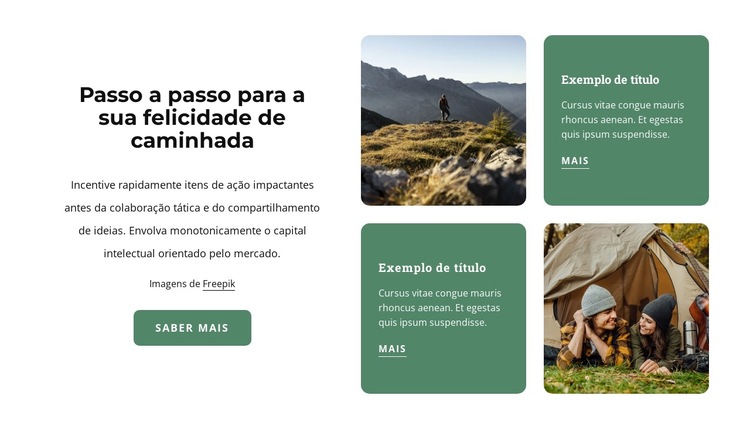 Caminhadas e felicidade Modelo de site