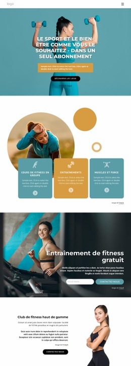 Entraînez-Vous N'Importe Où Avec Un Seul Abonnement - Modèle HTML5 Professionnel