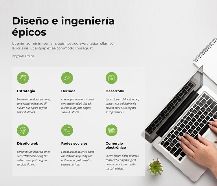 Diseño y desarrollo web Página de destino