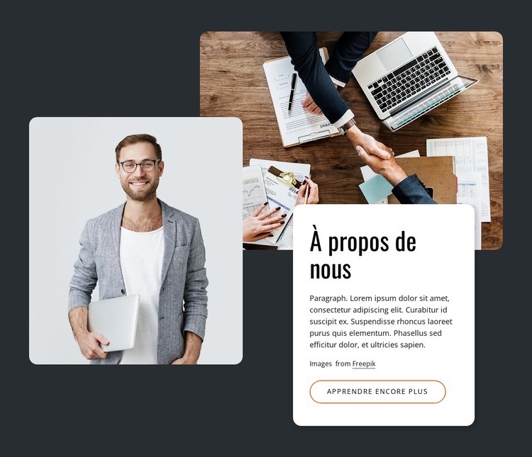 À propos du studio de branding Modèles de constructeur de sites Web