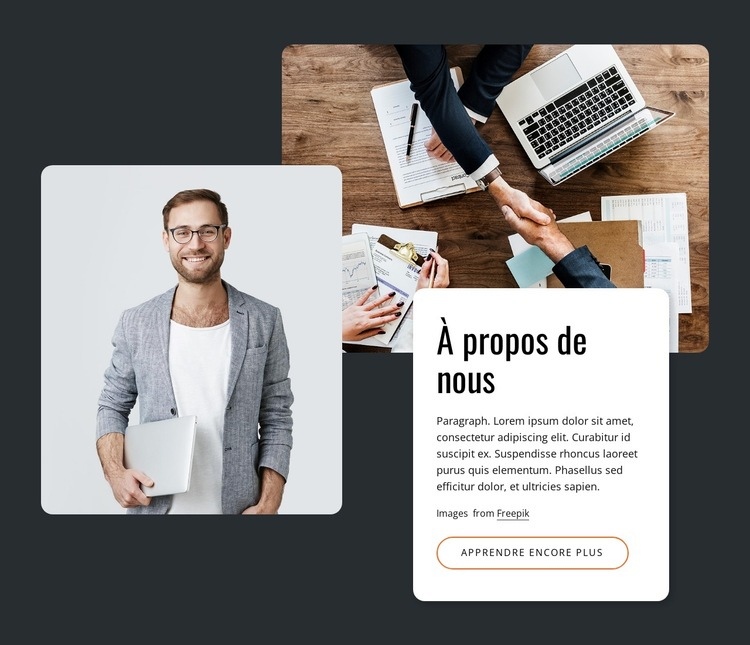 À propos du studio de branding Maquette de site Web