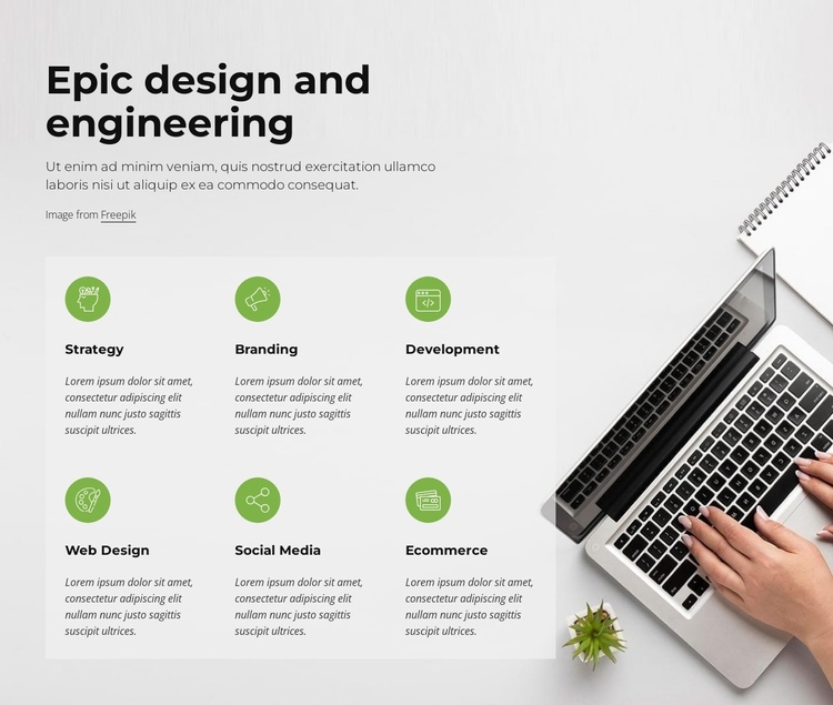 Design and web development One Page Template