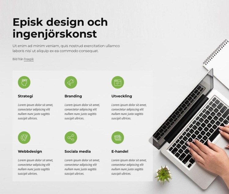 Design och webbutveckling Webbplats mall