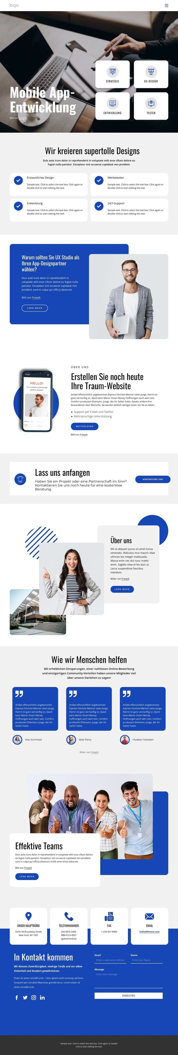 Entwicklungsunternehmen für mobile Apps HTML Website Builder