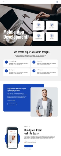 Mobile App Development Company One Page Template