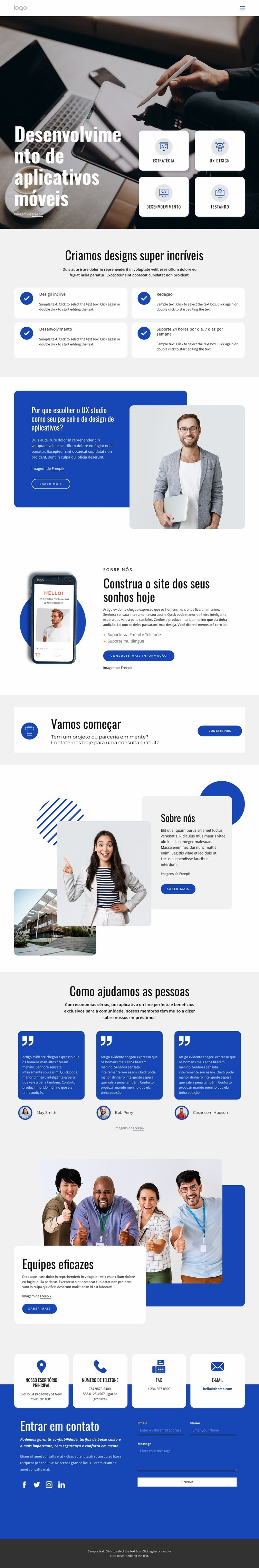 Empresa de desenvolvimento de aplicativos móveis Landing Page