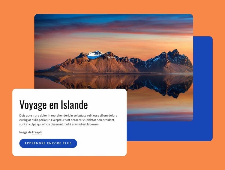 Voyage en Islande Modèle HTML5