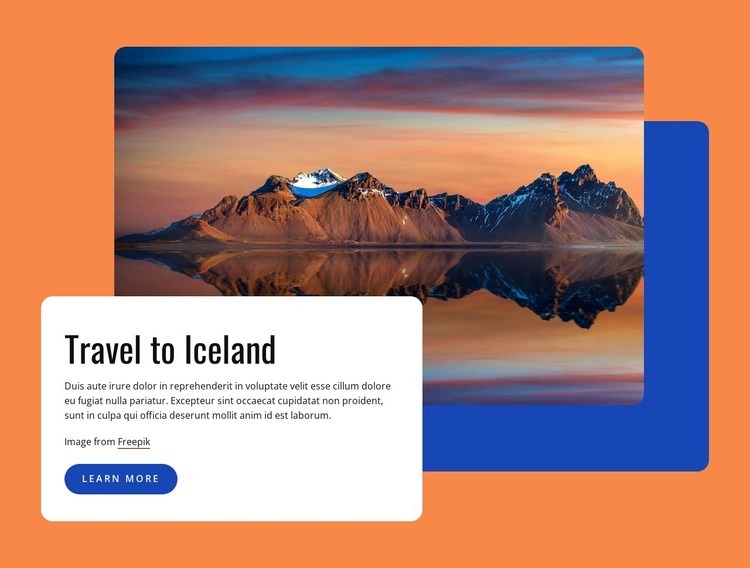 Travel to Iceland Homepage Design