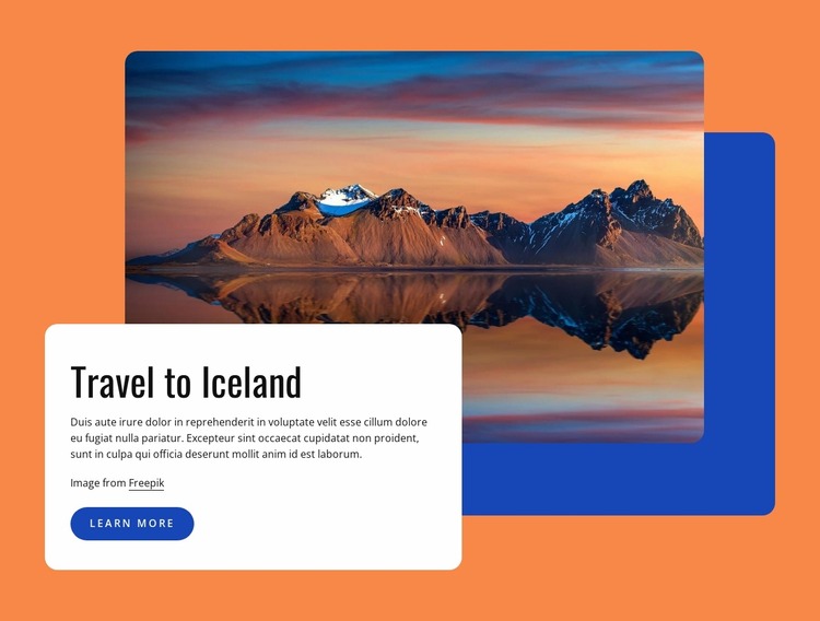 Travel to Iceland Html Website Builder