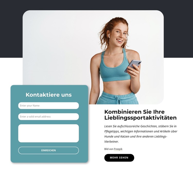 Kombinieren Sie Ihre sportlichen Aktivitäten CSS-Vorlage