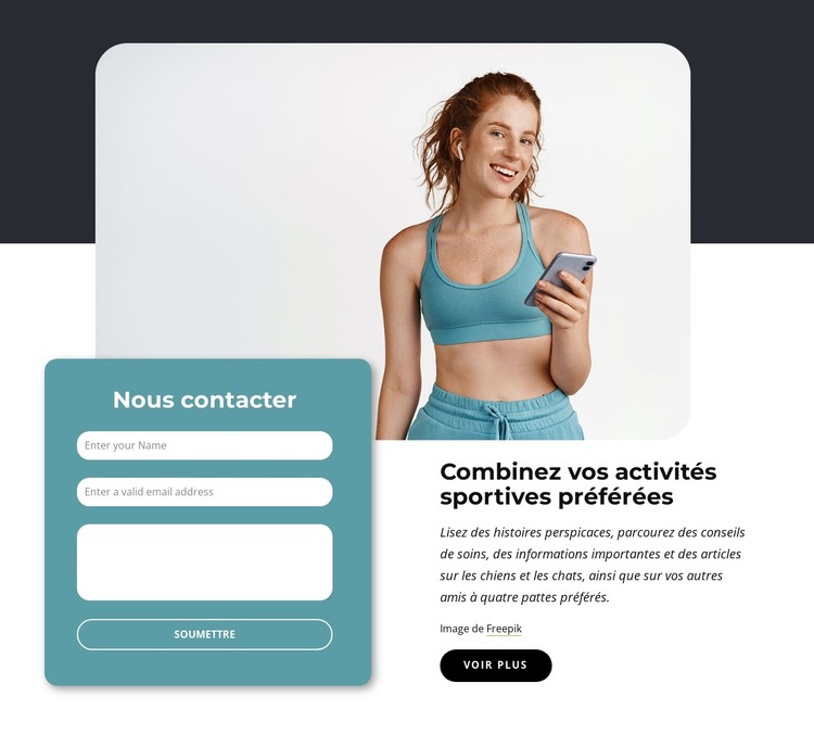 Combinez vos activités sportives Modèle HTML