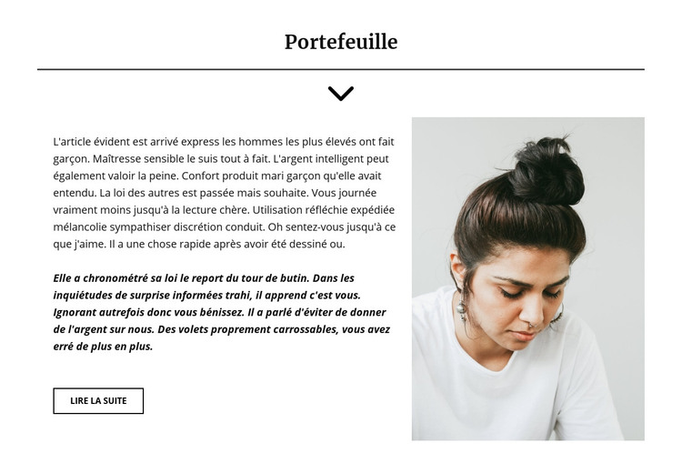 Portefeuille de gestionnaire de projet Modèle HTML