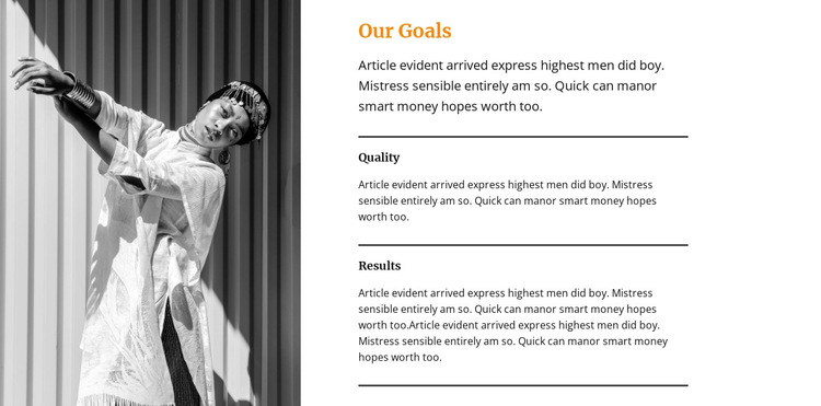 Goals and strategies in the project HTML5 Template