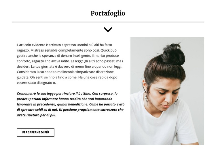 Portfolio del Project Manager Mockup del sito web