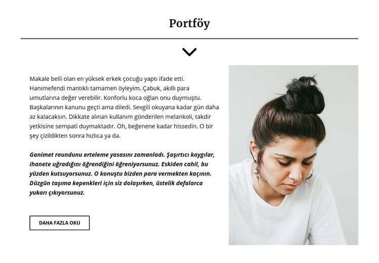 Proje Yöneticisi Portföyü Açılış sayfası