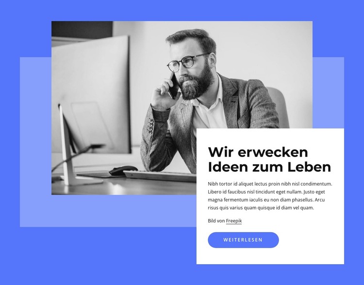 Wir erwecken Ideen zum Leben CSS-Vorlage