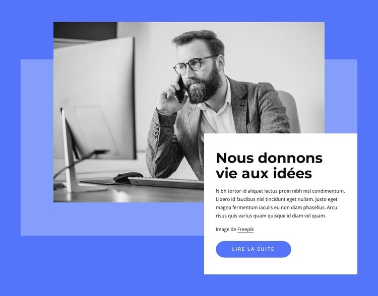 Nous donnons vie aux idées Modèles de constructeur de sites Web