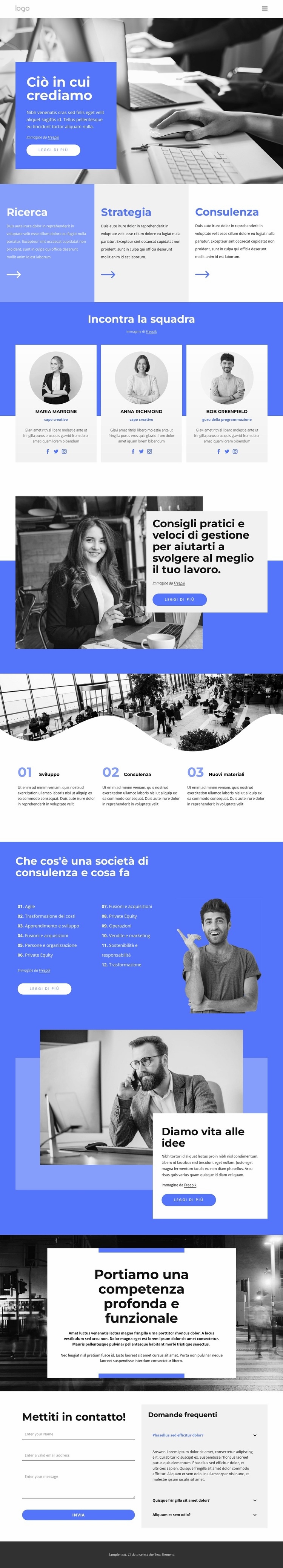 Gruppo di strategia di ricerca Mockup del sito web