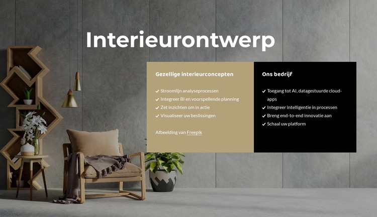 Verhalen over interieur HTML-sjabloon