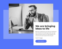 We Are Bringing Ideas To Life - Ready To Use One Page Template