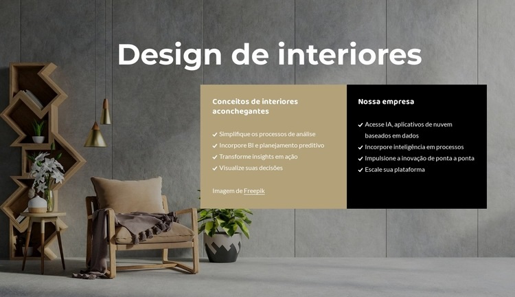 Histórias de interiores Design do site