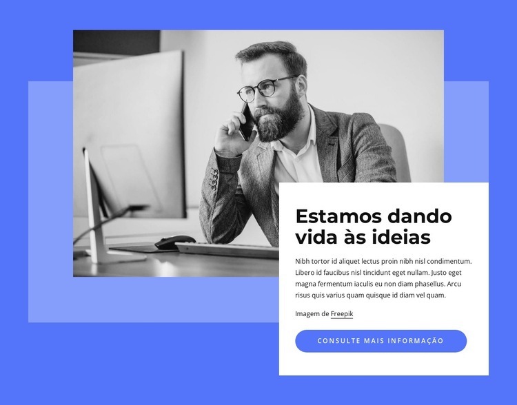 Estamos dando vida às ideias Landing Page