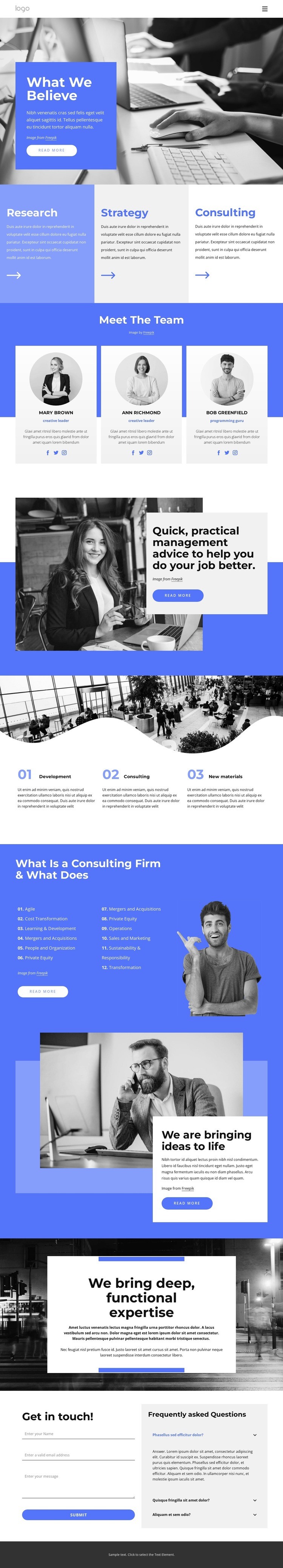 Research strategy group Squarespace Template Alternative