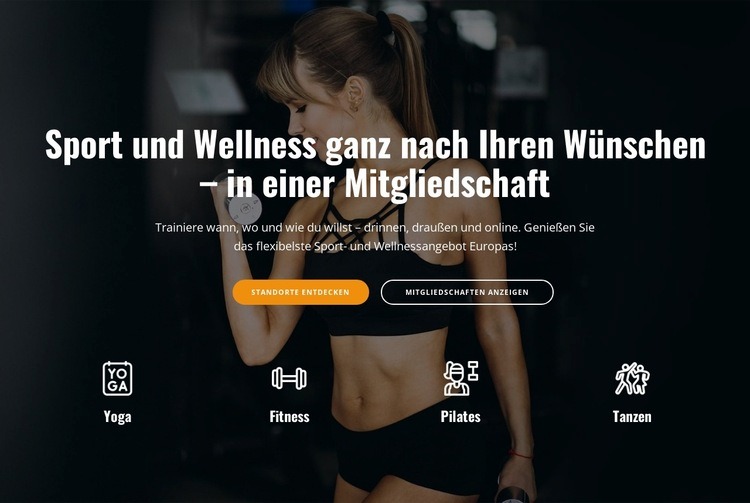 Sport- und Wellnessclub Website-Modell