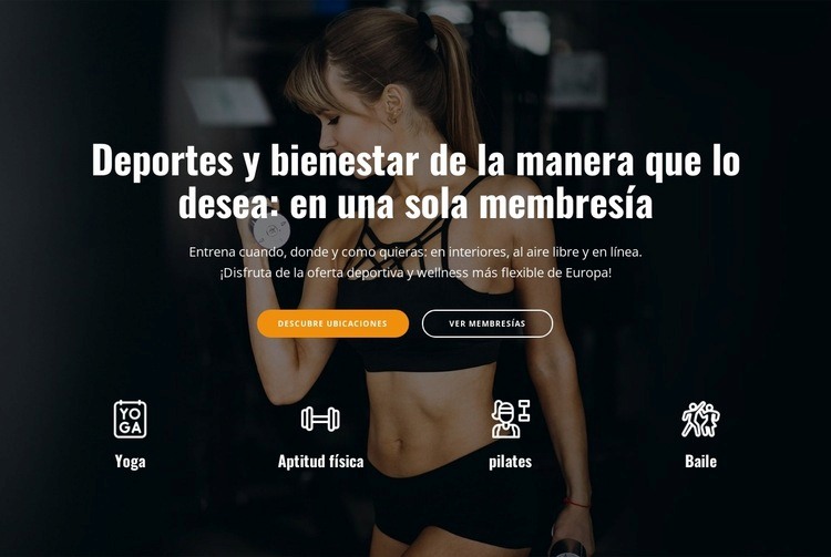 Club deportivo y de bienestar Creador de sitios web HTML