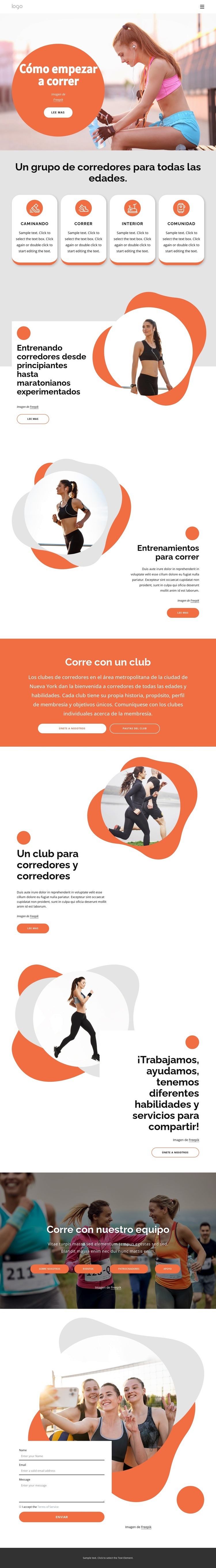 El club de corredores más amigable Diseño de páginas web