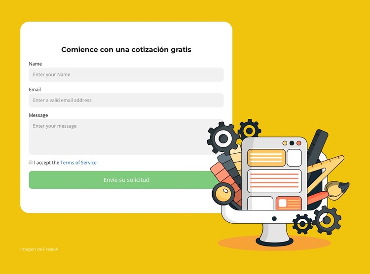 Rellena el formulario y espera Plantilla HTML