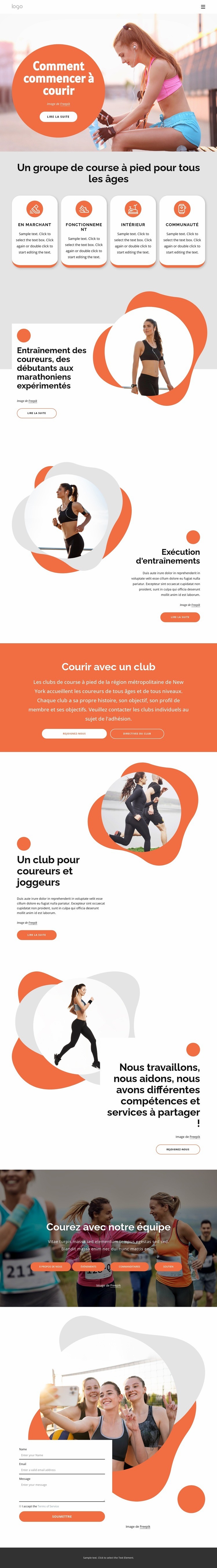 Le club de course le plus sympathique Conception de site Web