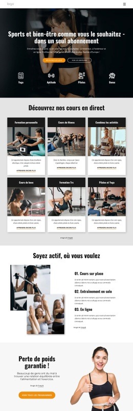 Profitez Des Sports Et Du Bien-Être Les Plus Flexibles - Build HTML Website