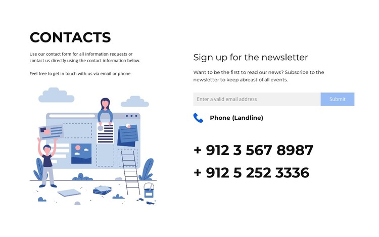Calls or letters HTML Template