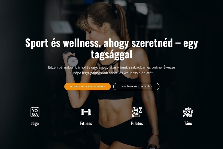 Sport és wellness klub Weboldal tervezés
