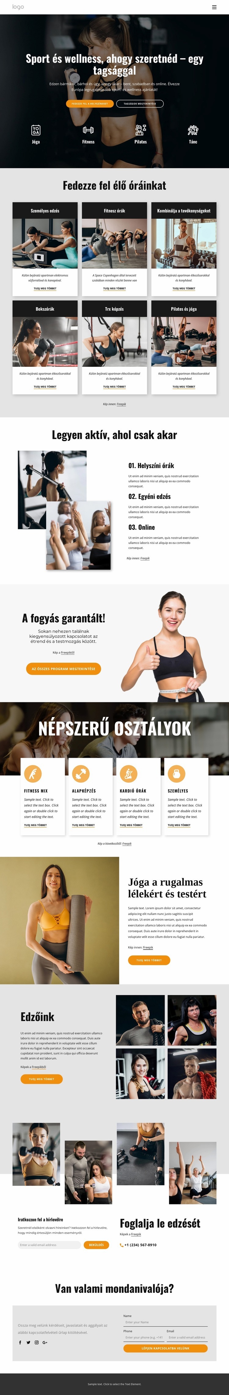 Élvezze a legrugalmasabb sportot és wellnesst WordPress Téma