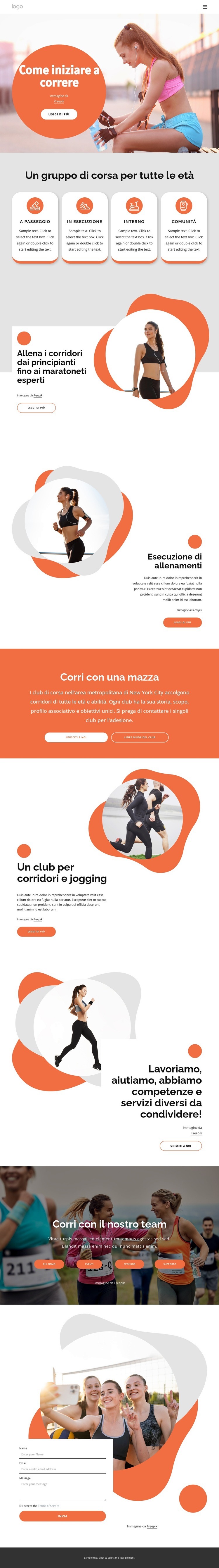 Il club di corsa più amichevole Costruttore di siti web HTML