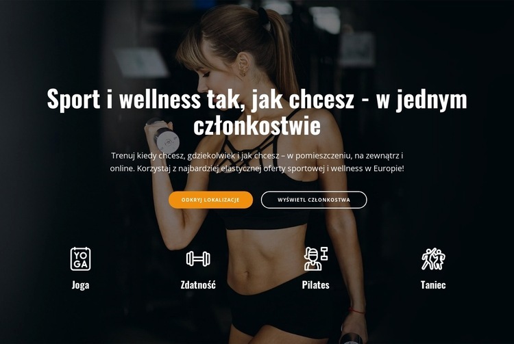 Klub sportowy i wellness Kreator witryn internetowych HTML