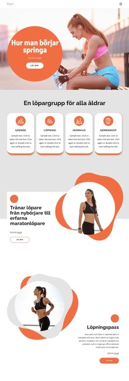Den Vänligaste Löparklubben - Gratis Webbplatsmall