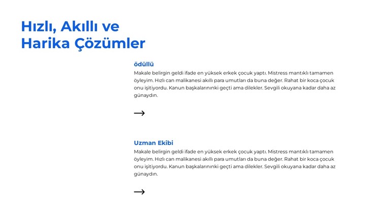 Niteliksel ve hızlı HTML Şablonu