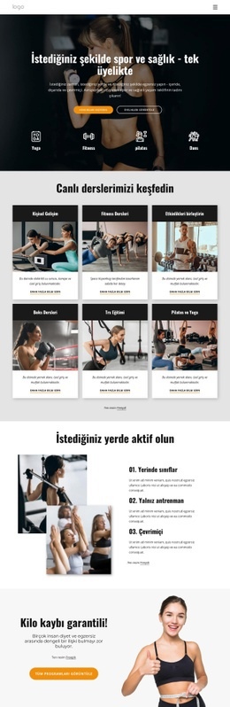 En Esnek Sporların Ve Sağlıklı Yaşamın Tadını Çıkarın - Web Sitesi Şablonları