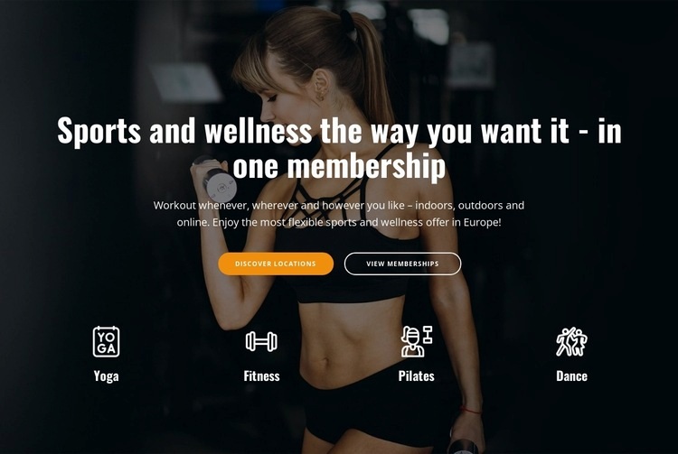 Sports and wellness club Web Page Design