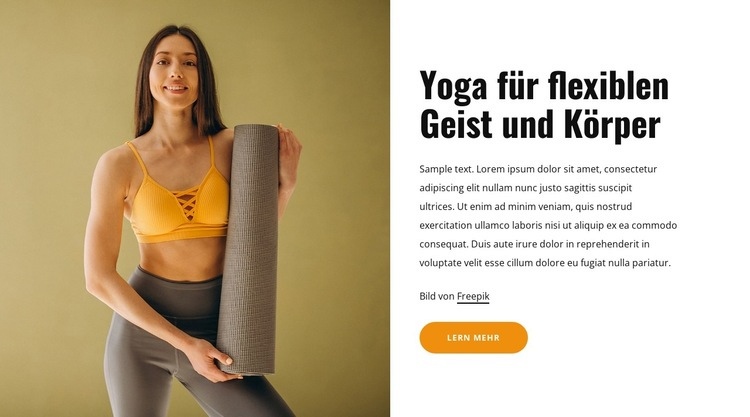 Yoga für flexiblen Geist und Körper HTML5-Vorlage