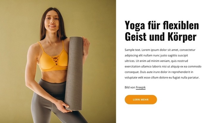 Yoga für flexiblen Geist und Körper Website Builder-Vorlagen