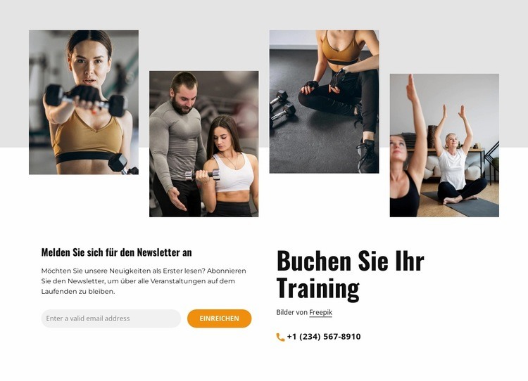 Training online buchen Website-Modell