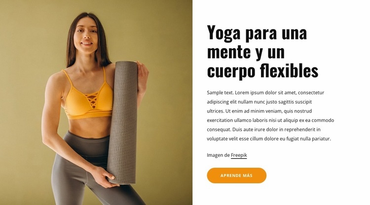 Yoga para una mente y un cuerpo flexibles Maqueta de sitio web