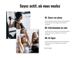 Page HTML Pour Entraînement À L'Intérieur, À L'Extérieur Et En Ligne