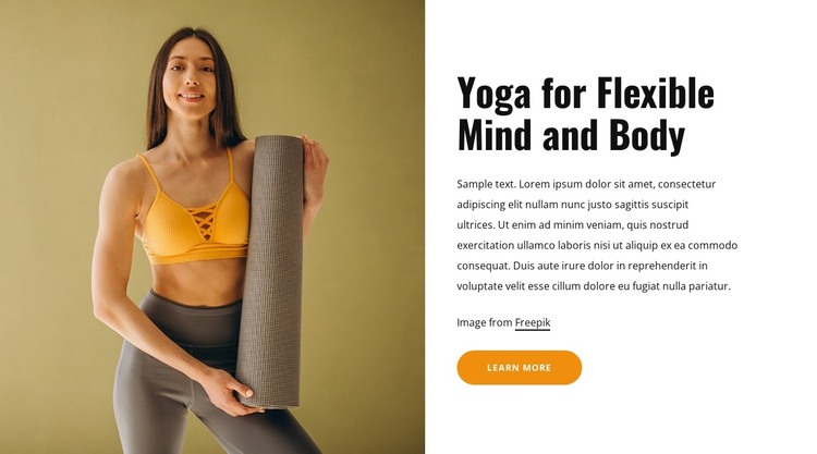 Yoga for flexible mind and body HTML Template